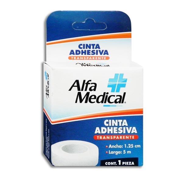 CINTA ADHESIVA – TRANSPARENTE – 1.25 cm x 5 m – Tienda Alfa Medical