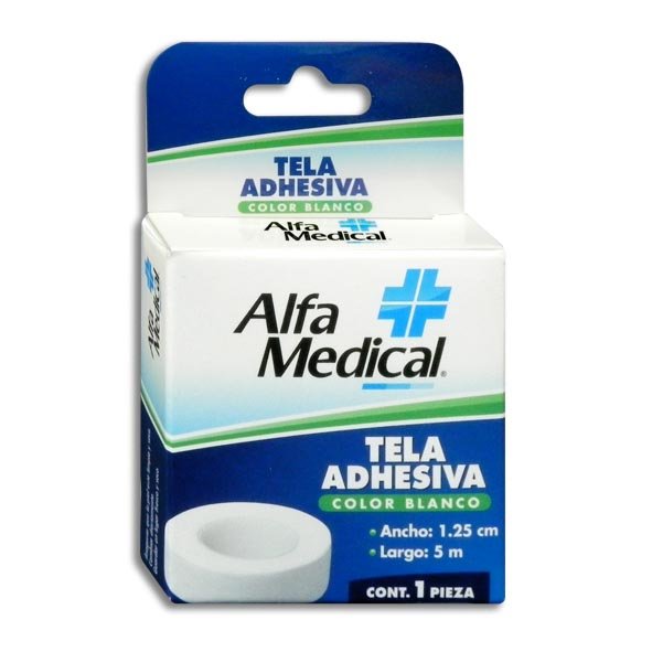 TELA ADHESIVA – BLANCA – 1.25 cm x 5 m – Tienda Alfa Medical